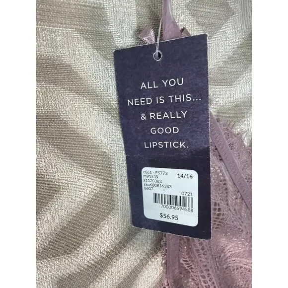 Cacique The Seriously Sexy Women's 14/16 Purple Lace Lingerie Bodysuit Teddy NWT - Picture 3 of 6